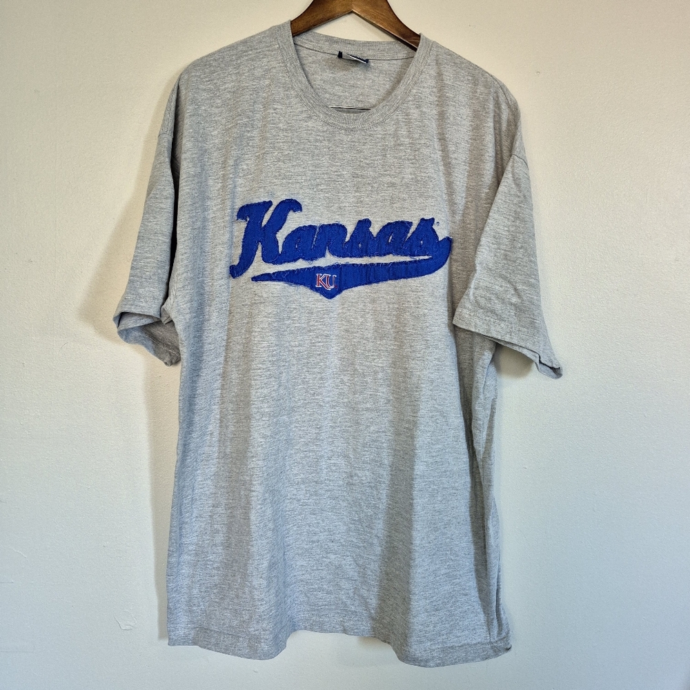 OVB Kansas Varsity Crew Neck T Shirt Grey  2XL